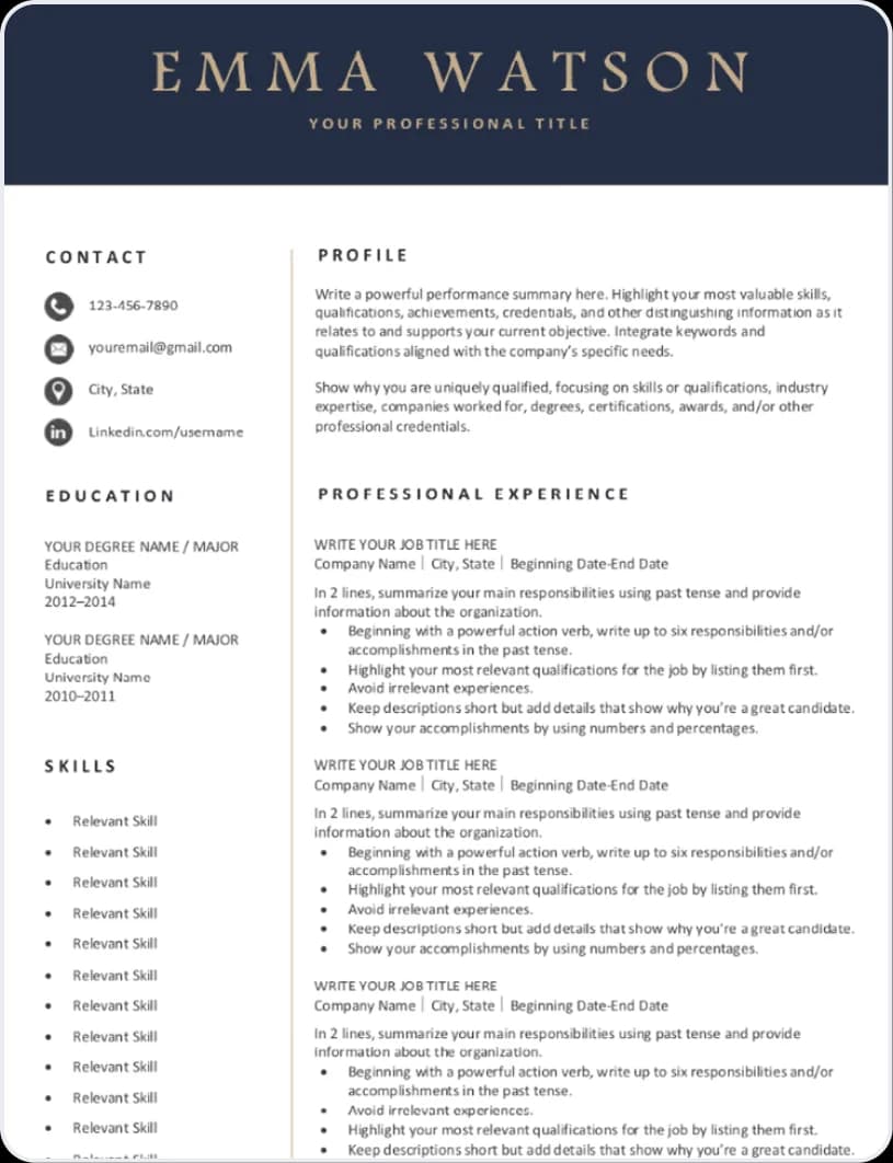 Modern resume template